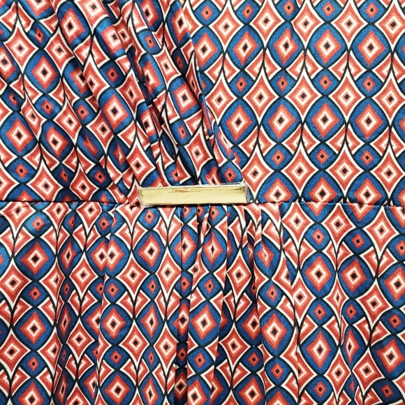 NEW Le Vonfort Women's Wrap V Neck Geometric Dress - Picture 2 of 4